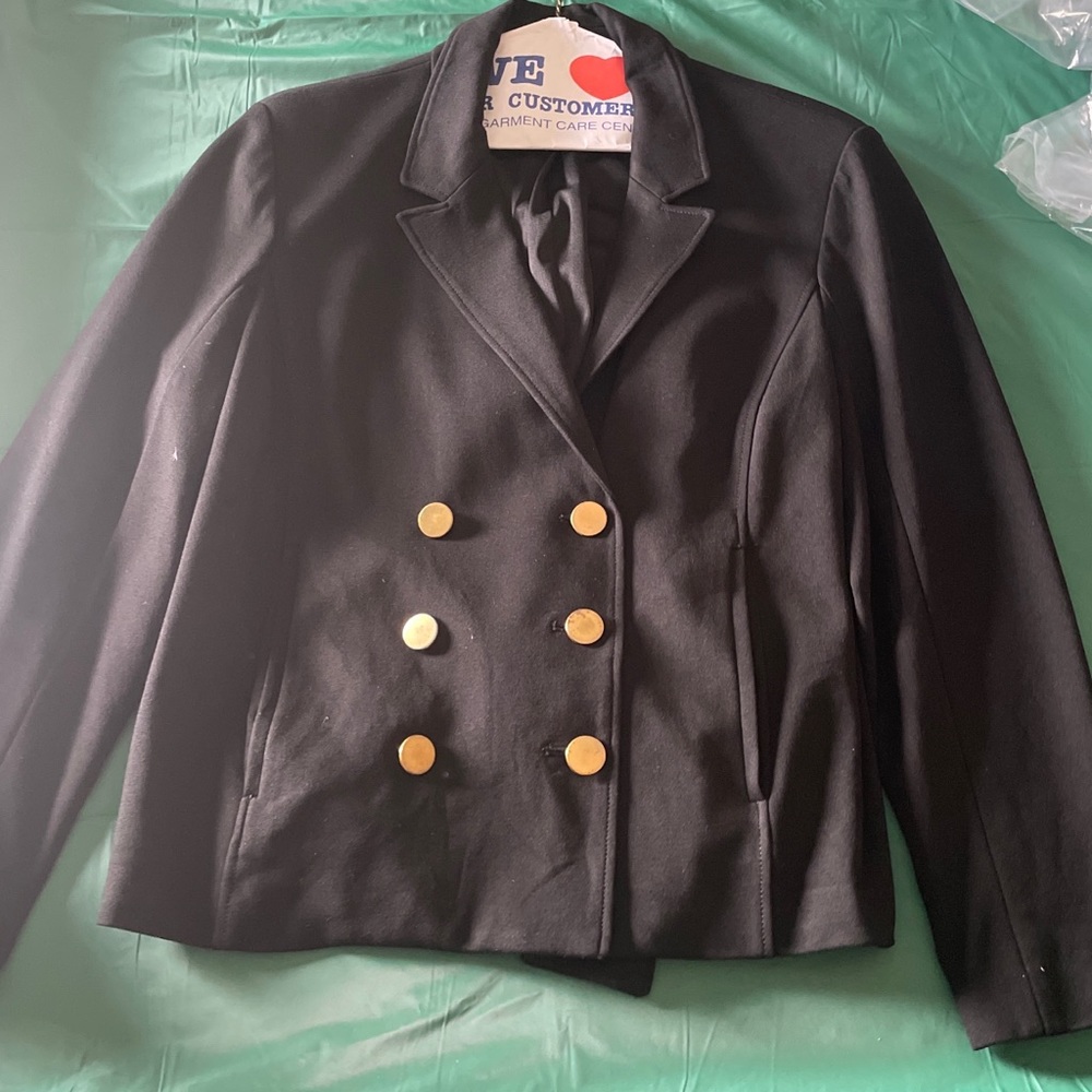 Roz & Ali Blazer Jacket Lined  Black Women Size XL Petite